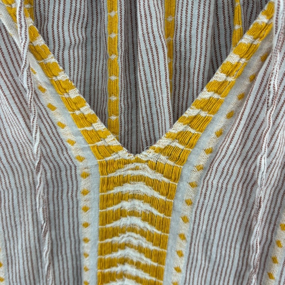 Lucky Brand Boho Striped Embroidered Peasant Blouse | Size Small - Picture 6 of 12